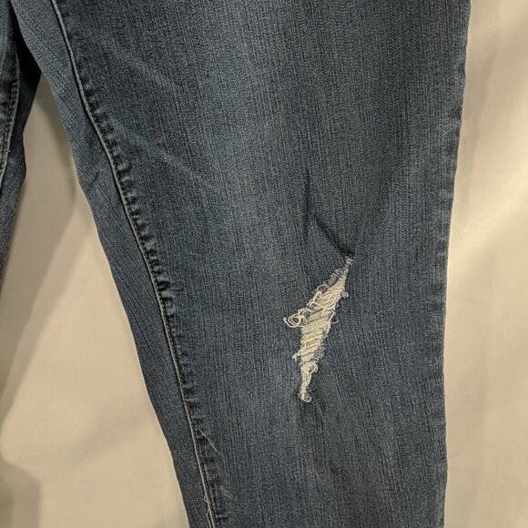 1822 Denim Jeans Pants Distressed Blue 14 High Rise Skinny Ankle - Picture 4 of 14